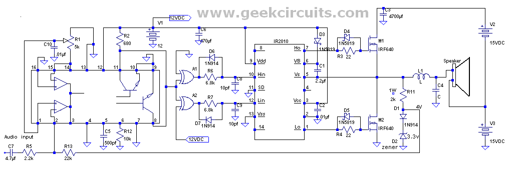 Class D amp using TL494 DC to DC converter chip - Geek ...