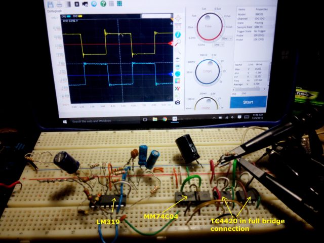 single channel set up with inverter and fet driver